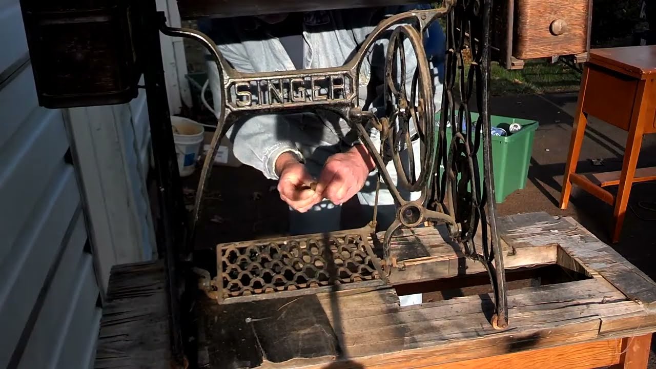 How to Install Antique Cast Iron Singer Treadle Flywheel Pitman Arm