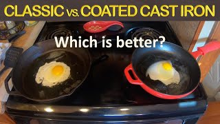 FRYING EGGS IN CAST IRON SKILLET  CLASSIC VS. ENAMELED