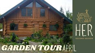 April Front Garden Tour || Springtime Cottage Garden Walk at the Cabin