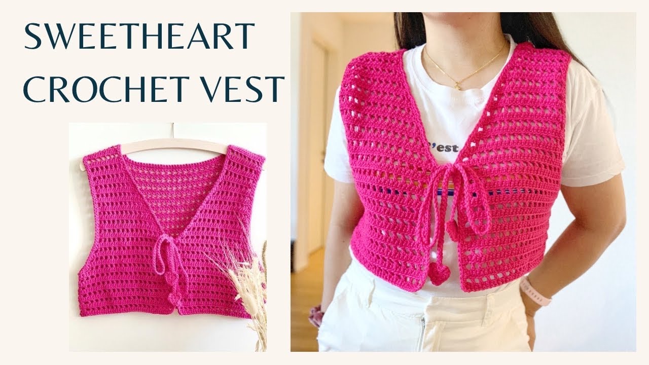 CROCHET SWEETHEART VEST  CROCHET BY BEV 