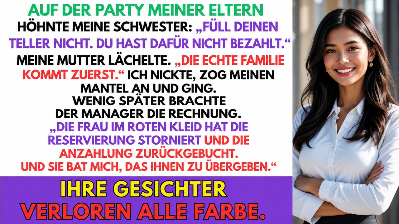 Meine Schwester verbot mir, meinen Teller zu füllen – sie wusste nicht, wer die Party bezahlt hatte