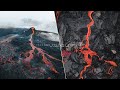 Cinematic drone of iceland volcano eruption  4k