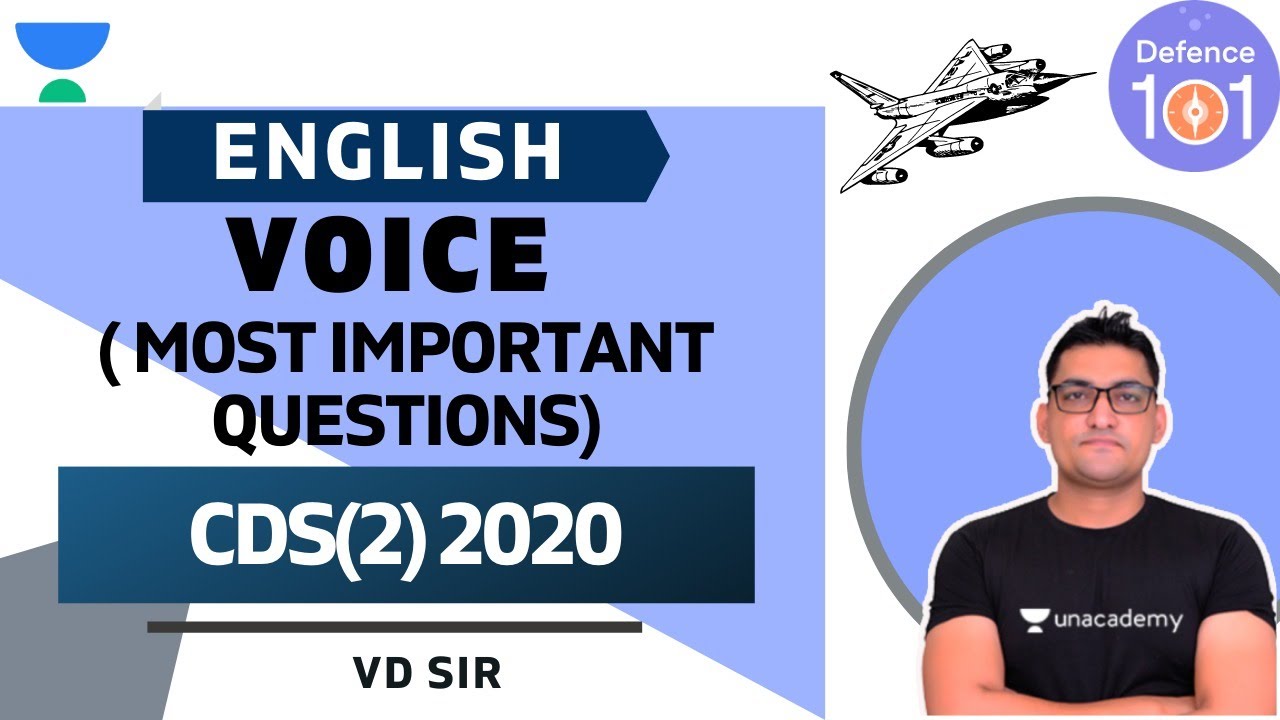 Voice ( Most Important Questions) [Part-1] | English | Target CDS(2) 2020 | VD Sir