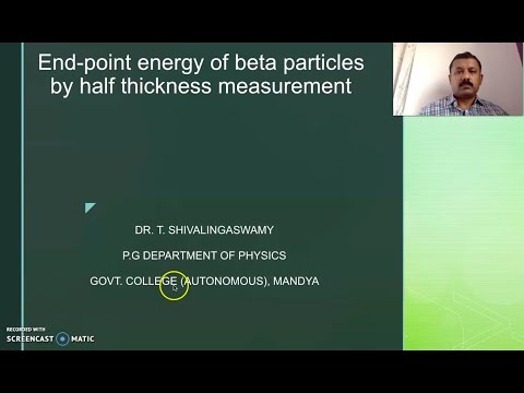 End Point Energy of beta by half thickness