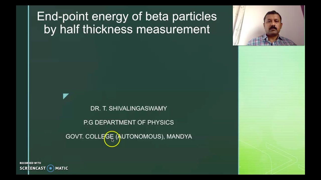 End Point Energy of beta by half thickness YouTube