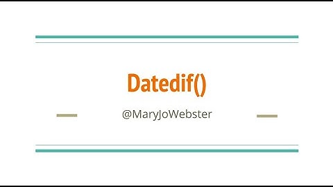 Excel Magic: Datedif() function