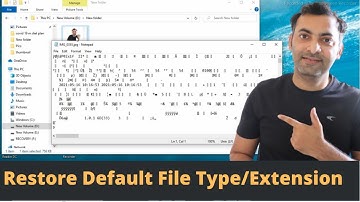 How to Restore Default File Type and Extension in Original State?