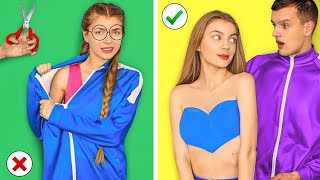 CLOTHES HACKS FOR GIRLS! School Supplies Ideas & DIY Outfit by Mr Degree
