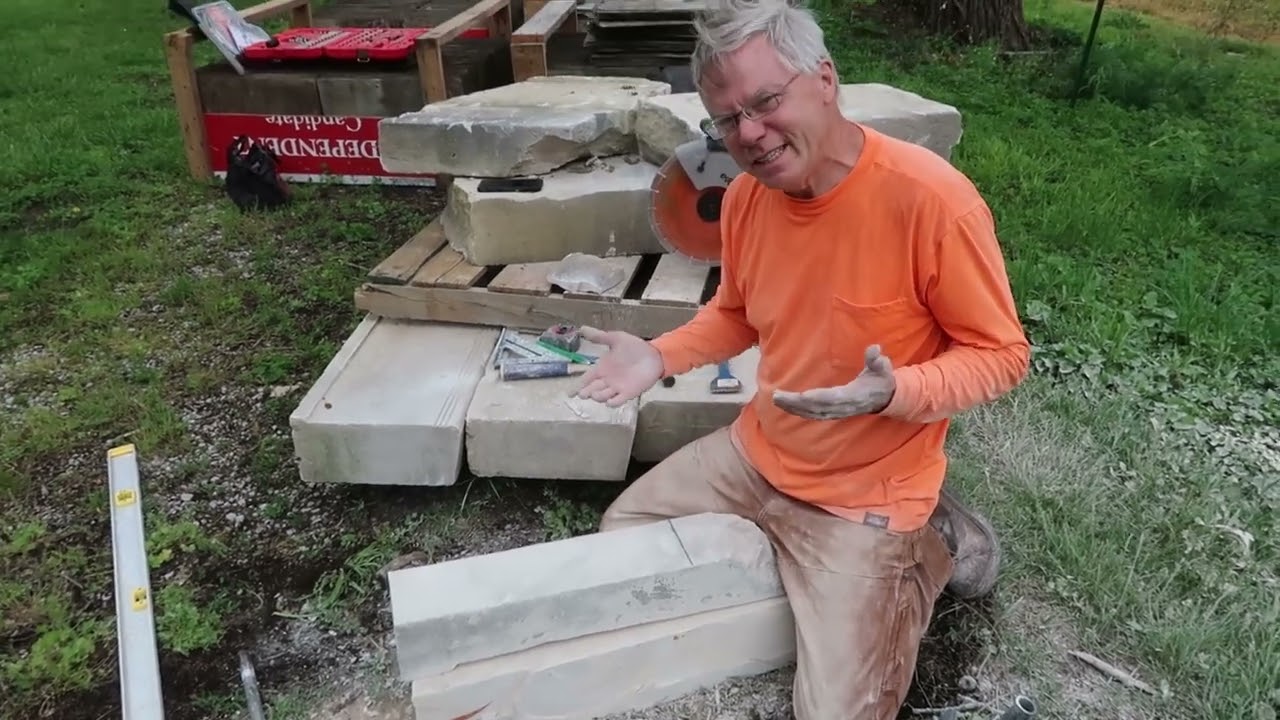 Shaping LIMESTONE! Using Hand Tools To RESHAPE And REUSE Vintage Steps. S4E11