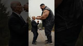 Old Kungfu Ceo Vs Giant Biker. Who Wins? Ai Desides