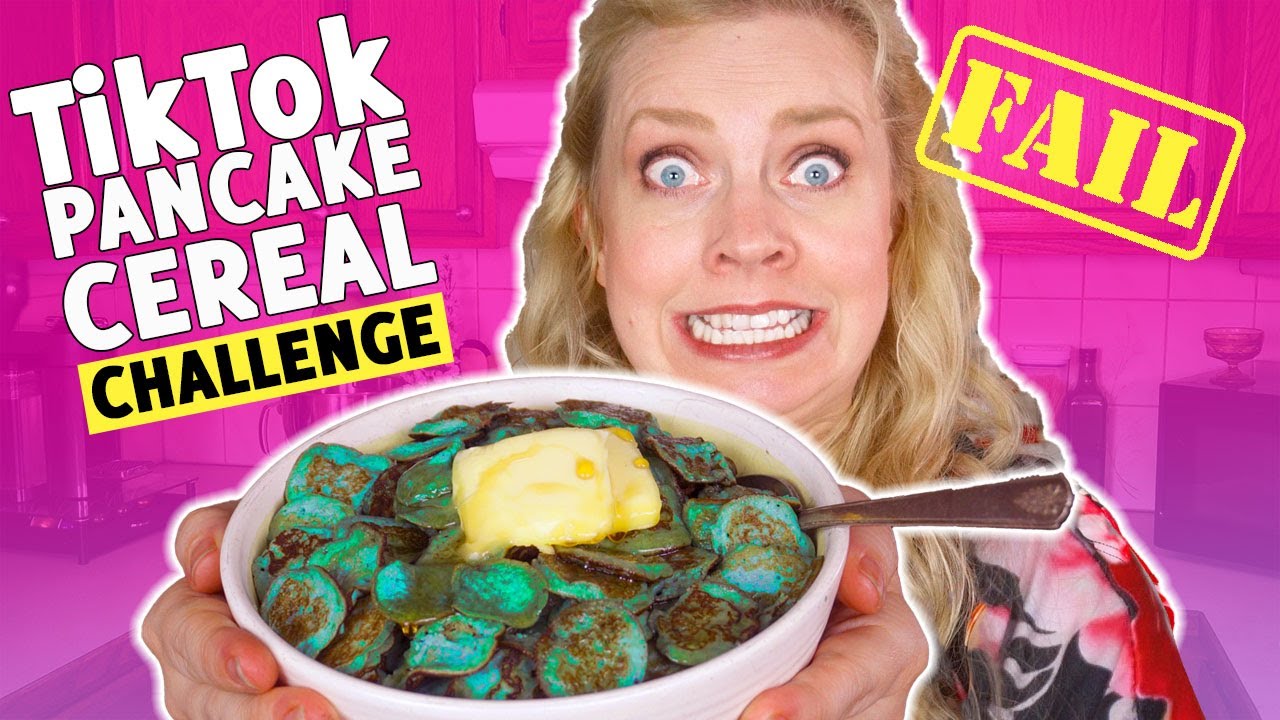 Trying TikTok's Pancake Cereal Trend - How to Make Pancake Cereal and