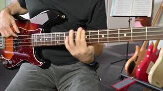 Video thumbnail of "Fender Precison with Pure Vintage ´63 pickup, ernieball strings. EBS compressor, volume & tone full"
