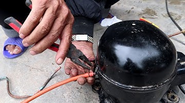 Chế Bơm Xe Đạp Xe Máy Từ Chiếc Tủ Lạnh Cũ | Pump the motor from the old refrigerator - Thắng Nam