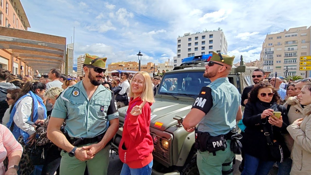 4K Military parade🎖️🇪🇸💂🏼‍♀️ Holy Week Legión CRISTO MENA Semana Santa MÁLAGA Spain 17 april 2025