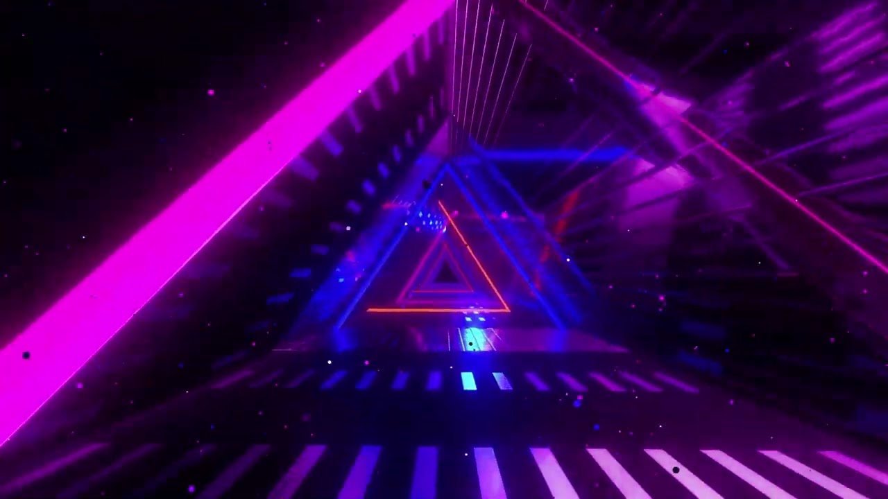 1 Hour Glowing Lights Neon Tunnel Party Disco background   Free Video Loops   Seemless Animation 4