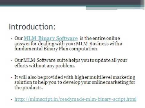 MLM Binary Software, MLM Binary Plan Script, Binary Plan MLM Software, Binary MLM Software