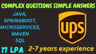 🔥 UPS |  Java Developer Interview | 3-7 Years Experience | Spring Boot | Microservices | SQL