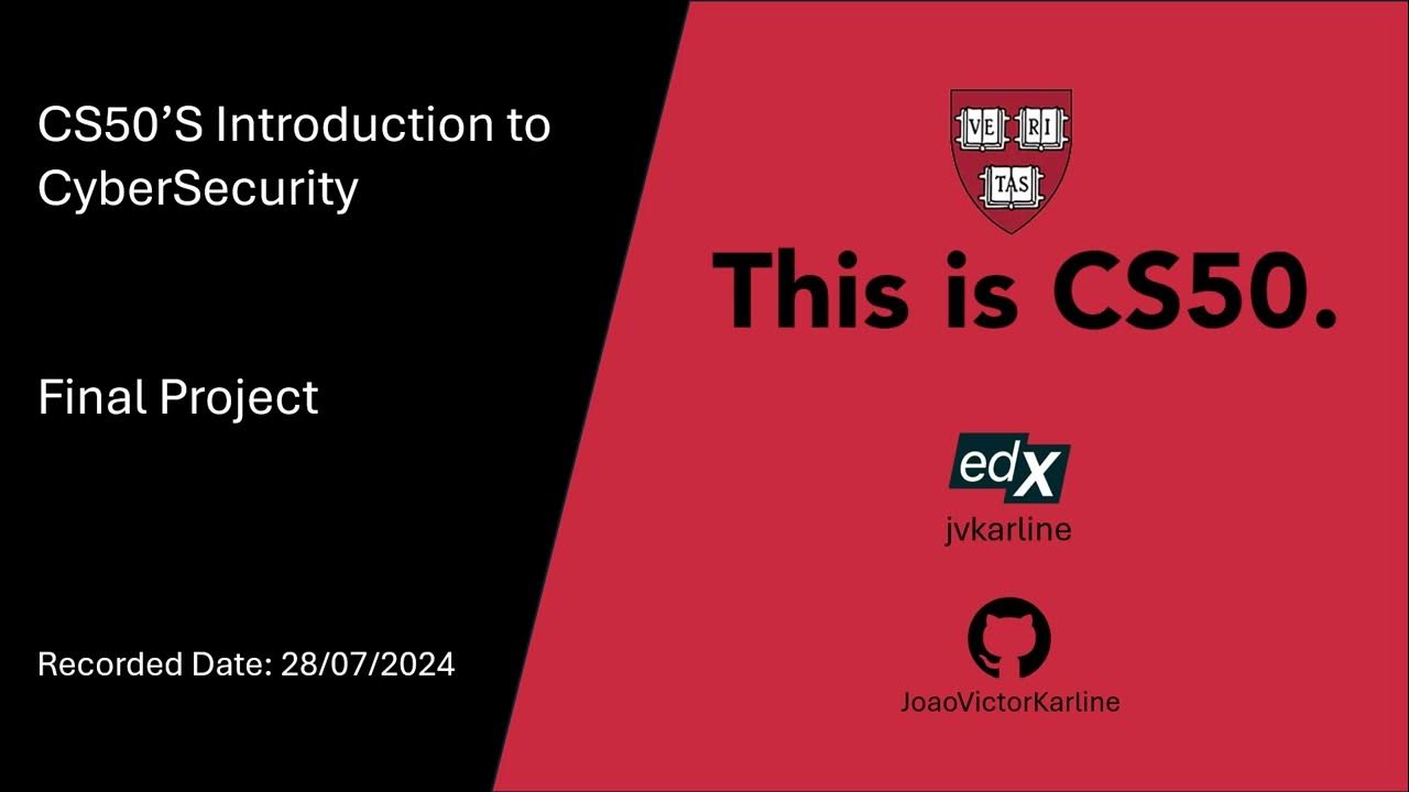 CS50's Introduction to Cybersecurity: Final Project - YouTube