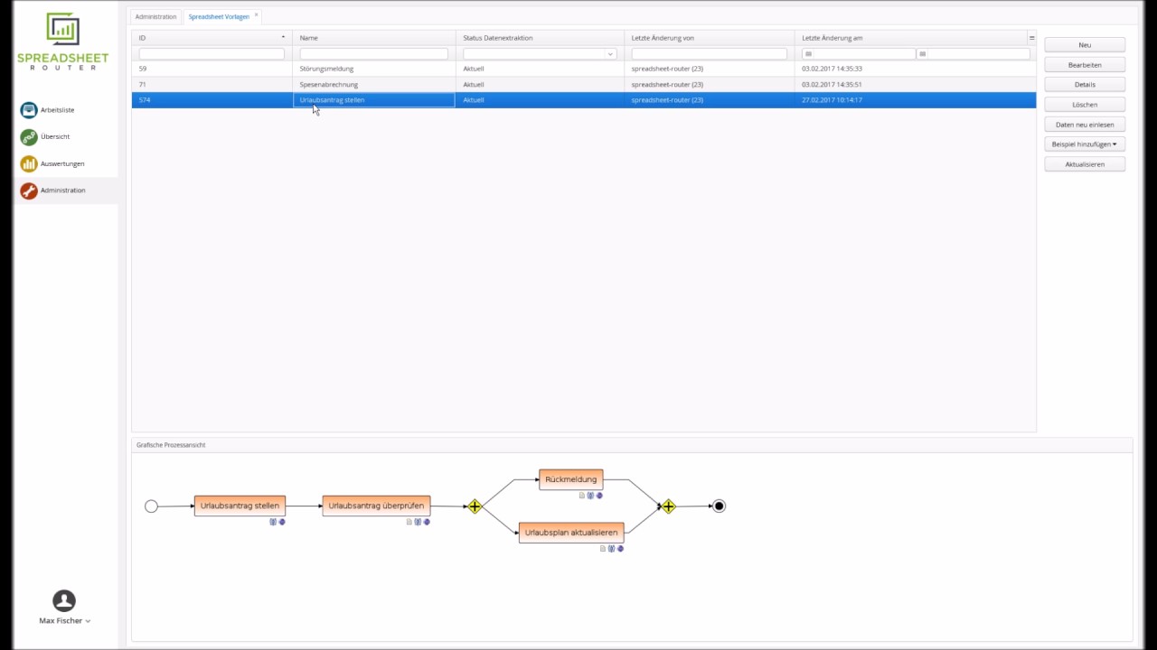 Youtube Video: Spreadsheet Router Tutorial: Beispielprozess importieren