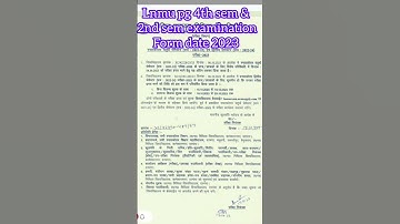 lnmu pg 4th & 2nd sem examination from date 2023#college #shorts #lnmu #exam