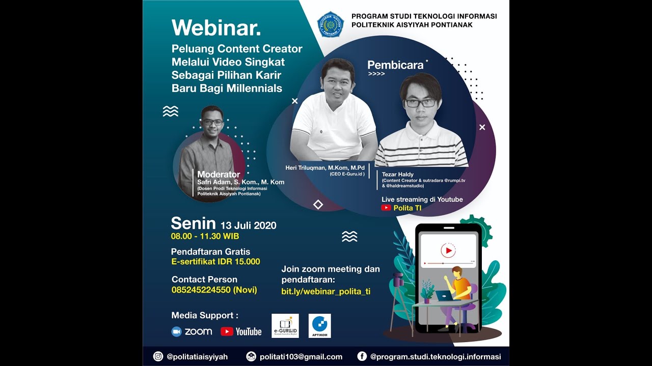 WEBINAR Peluang Content Creator melalui Video singkat sebagai pilihan