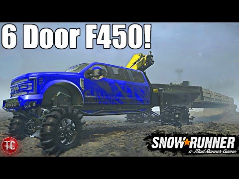 SnowRunner: NEW, 6 DOOR FORD F450! (Pulls almost ANYTHING!)