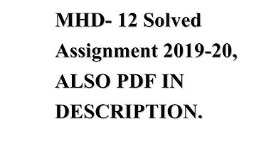 Mhd-12 solved Assignment 2019-20. #HINDIMAIGNOU2NDYEAR