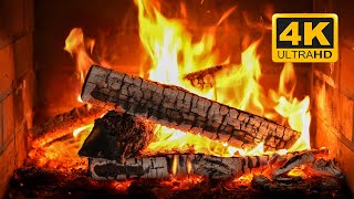 🔥 Relaxing Fireplace (3 HOURS) with Burning Logs and Crackling Fire Sounds for Stress Relief 4K UHD