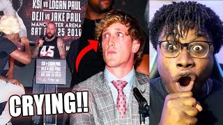 LOGAN PAUL CRIES AT THE CONFERENCE! | KSI VS LOGAN PAUL PRESS CONFERENCE HIGHLIGHTS Reaction!