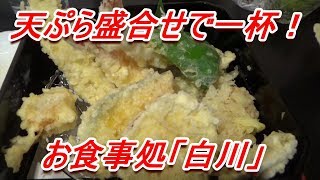 再訪！お食事処「白川」で天ぷら盛合せで一杯！〆は、ざる蕎麦一枚[頑固おやじ]