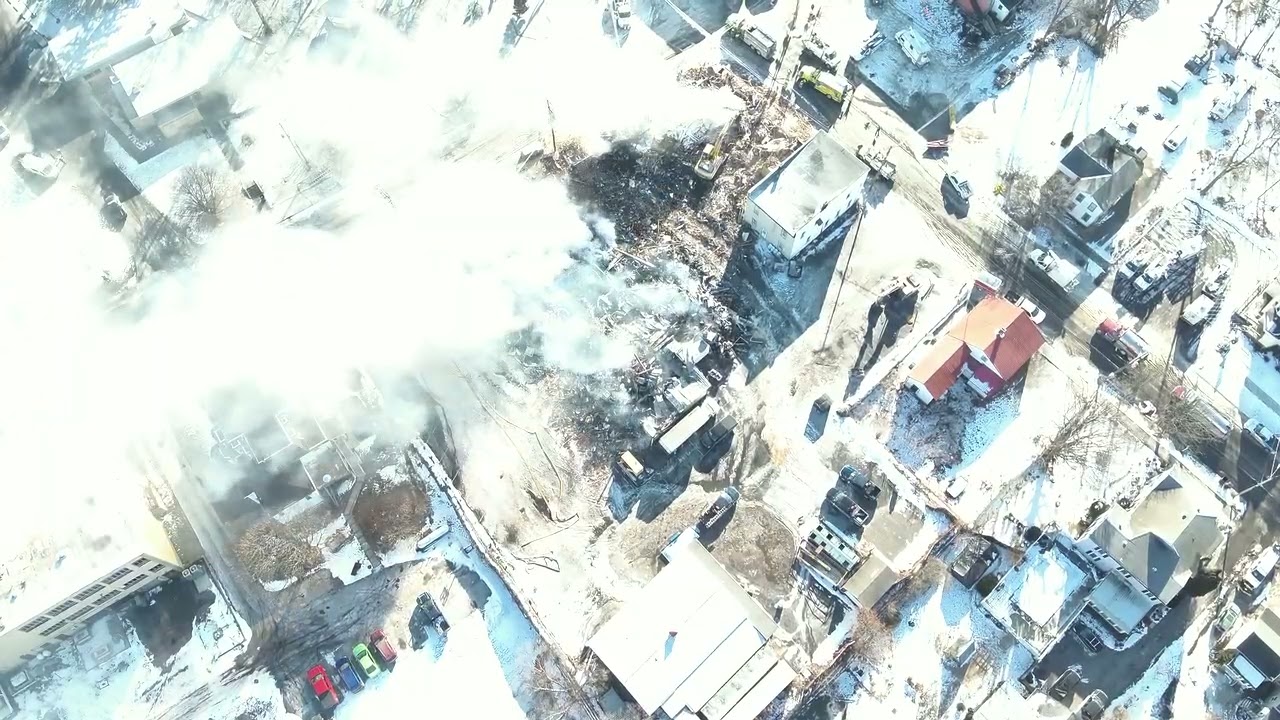 Drone footage of downtown Ovid fire .::. FL1 News 1/22/25