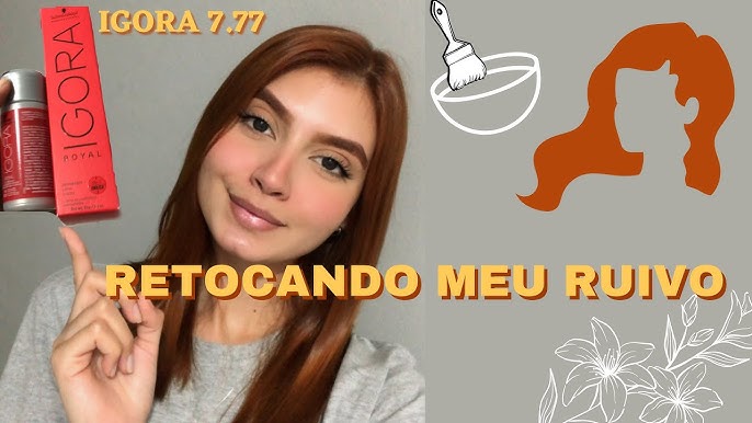 Ruivo escuro acobreado com Igora Royal 8.77 + 7.77 - BeautyCris