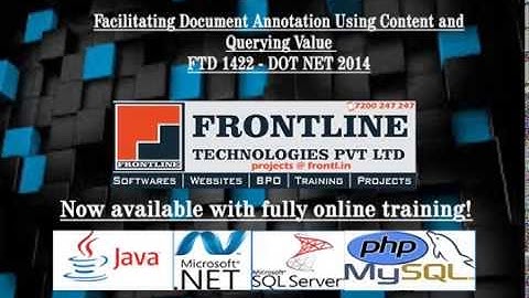 Facilitating Document Annotation Using Content and Querying Value IEEE DOT NET 2014