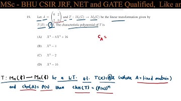 GATE 2024 Question no 19 ||Linear Algebra || Math ||