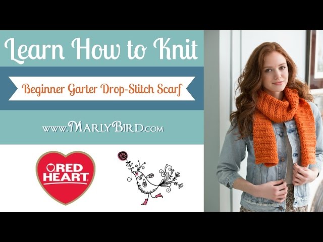 Red Heart Beginner Garter Drop-Stitch Scarf Pattern