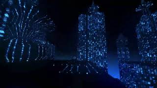 Futuristic Digital City Loop | Cyberpunk Data Skyline Animation (HD Seamless Background)