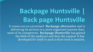 Backpage Huntsville | Back page Huntsville