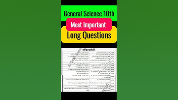 10th class general science guess paper 2025 ll important questions General Science 10th class 2025
