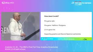 SSAC23: Analytics On Air - The NBA’s First Full-Time Analytics Broadcaster