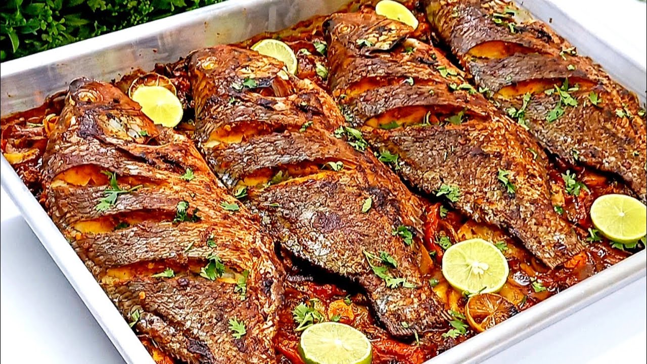 انسي القلي والشوي❗وجربي صينية السمك البلطي بالخضار بتتبيله رهيبه وطعم هتدمنيه