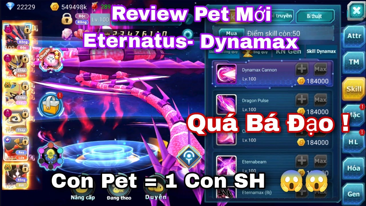 Poke Đại Chiến| Review Pet Mới 6.9 Eternatus-Dynamax- Hot Nhất Meta!