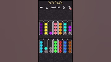 Ball Sort Color Water Puzzle Level 205 Walkthrough 🧪⚪️⚪️⚪️⁉️, #shorts