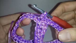 Ручка для мочалки в НАЧАЛЕ вязания/ Крепкое соединение ручки мочалки/Мочалка крючком