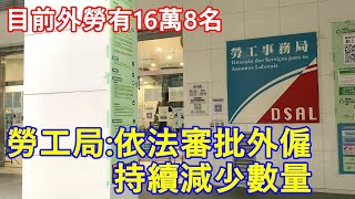 目前澳門外勞有16萬8名 ! 勞工局:依法審批外僱 ! 持續減少數量 !