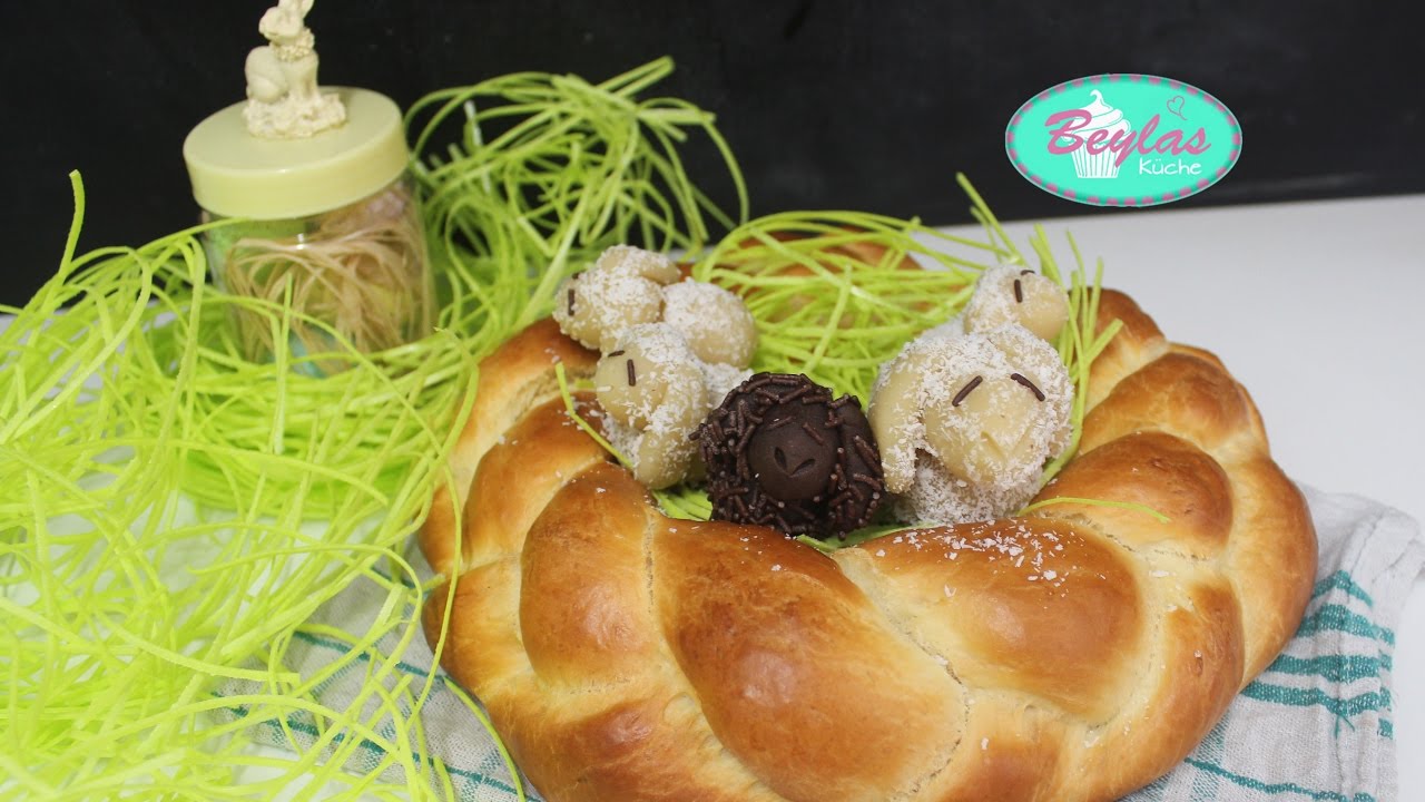 Hefeteignest mit Osterschäfchen