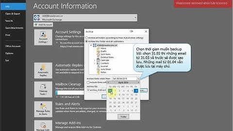 Hướng dẫn archive mail outlook 2010