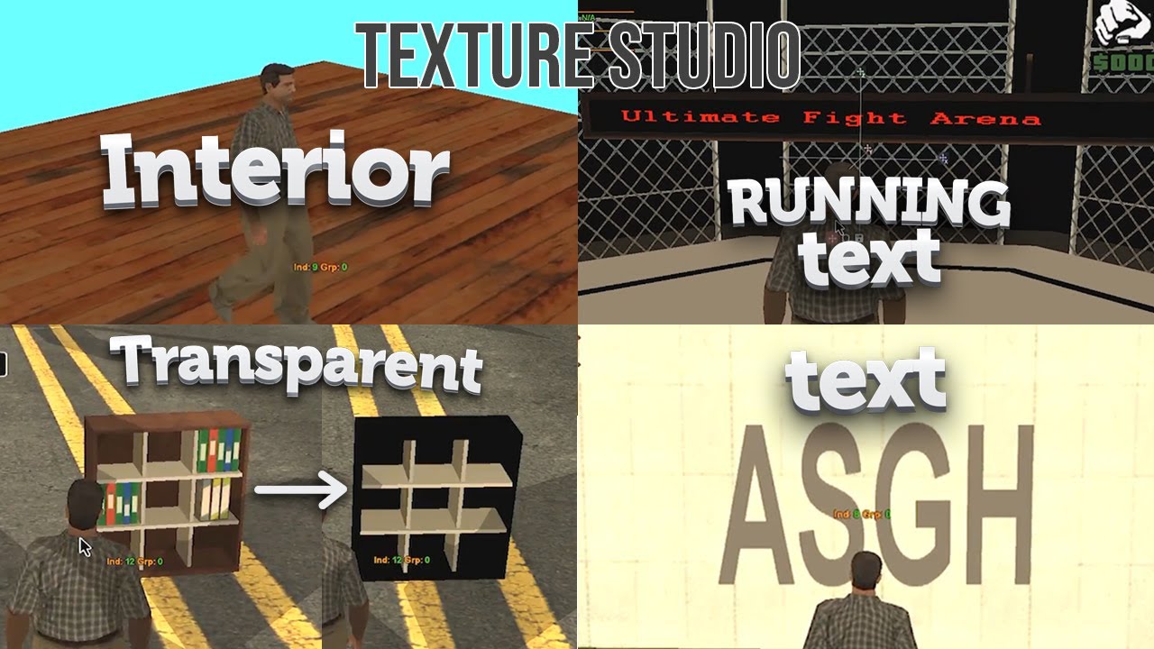 TUTORIAL] Texture Studio : interior, transparent, text, RUNNING TEXT -  YouTube