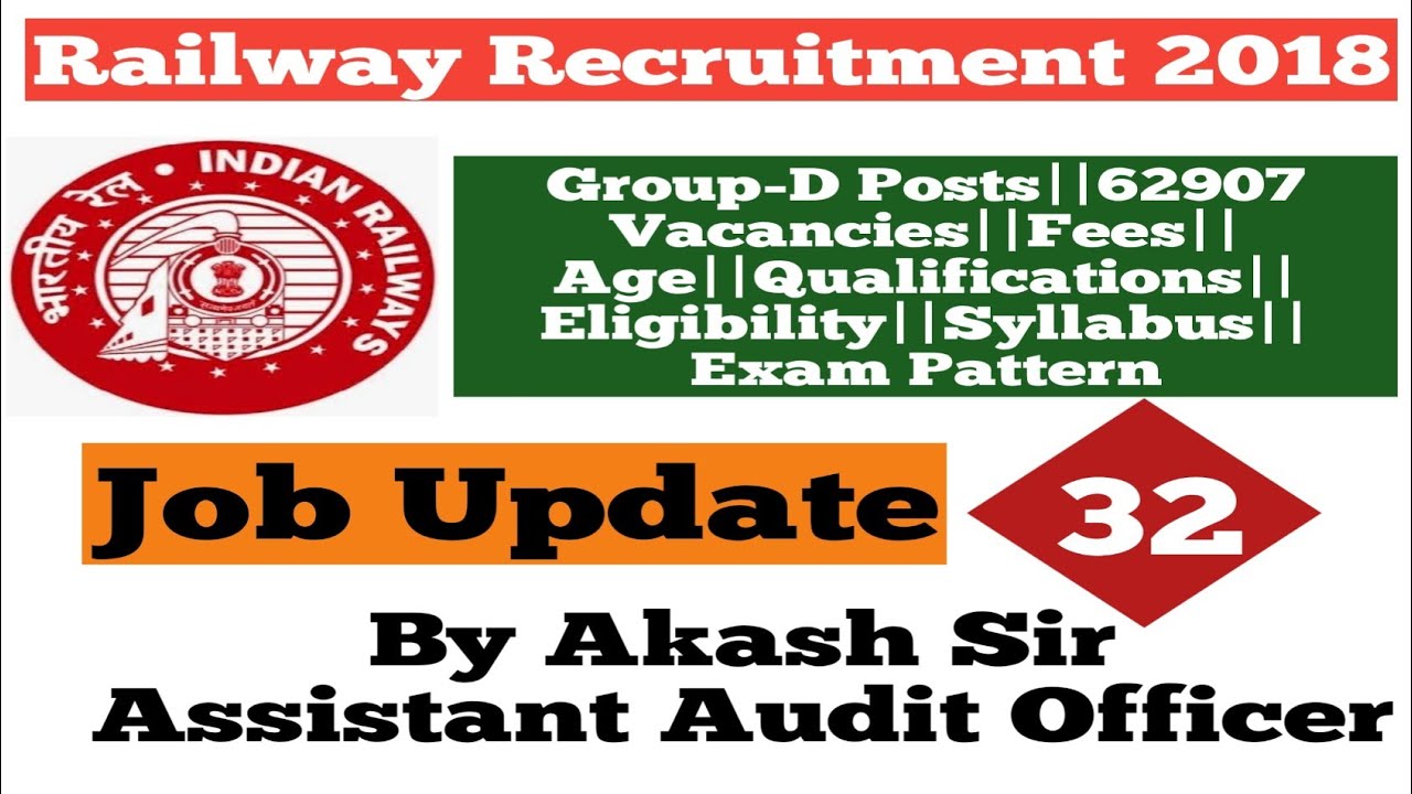 RRB GROUP-D Official NOTIFICATION OUT/62907 vacancies/Eligibility