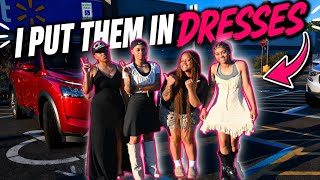 I PUT MY GAY TWIN SISTER & FRIENDS IN DRESSES!! *hilarious*