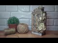 DIY- Чайный фонарь из джута/ Что можно сделать из джута и картонной коробки/ Пластика из джута.